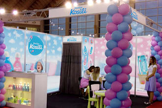 design promo booths, roll ups, display stands, shop window, shelves