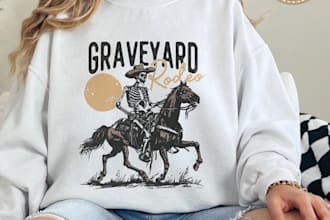 design a retro halloween t shirt logo with vintage vibes