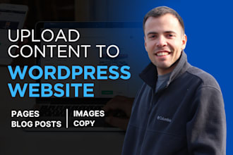 professionally upload content to your business or personal wordpress website