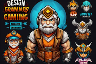 design gaming mascot character logo for twitch, youtube