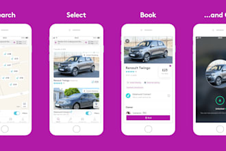 develop car rental app, booking app, fitness app
