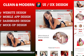ui ux figma website design, mobile app ui ux or dashboard, ui ux design