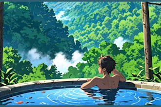 draw anime background and environment art