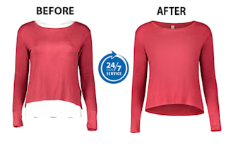 do ghost mannequin neck joint wrinkle remove clothing creases remove