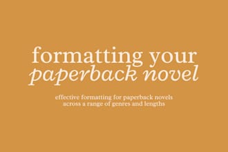 format your paperback novel