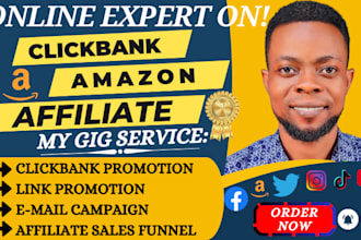 build clickbank amazon affiliate marketing, link promotion and sales funnel