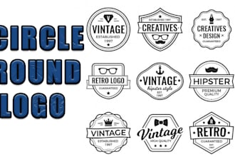 create circular round logo, badge, stamp, label patch or graphic design