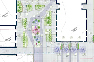 design the landscape, an urban playground, sports zone and car parking