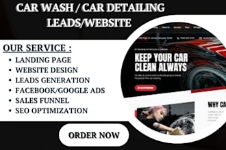 car detailing website, car wash website, auto detailing website, car dealership