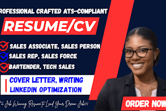 write sales rep, sales force, sales associate, sales person, bartender resume