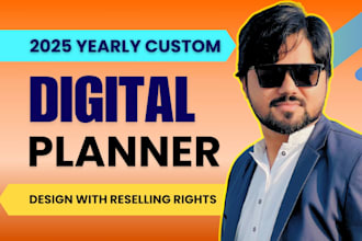 design a custom yearly digital planner to sell on etsy
