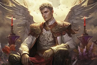 make realistic warrior dnd character design illustration