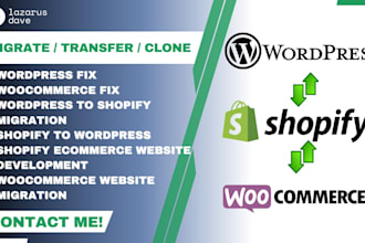 migrate or move wordpress website to shopify or hostinger woocommerce to shopify