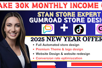 setup gumroad,stan store,etsy store upload digita product to make passive income