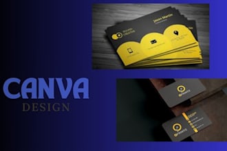 design business card, wallpaper, event card and logo design in canva