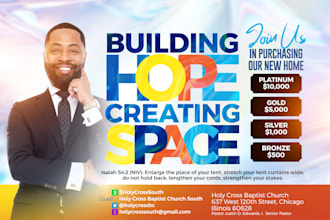create a church flyer, leaflet postcard, event flyer in 6hr