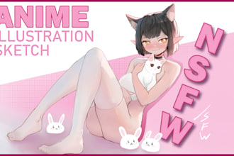 draw a sketch of your character in anime style nsfw or sfw