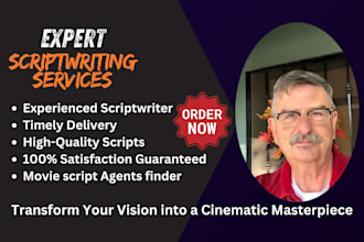 write movie script, screenplay, film script, tv series, movie recap, short film