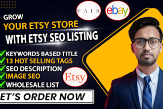 etsy and ebay SEO expert product research  listing optimization for faire store