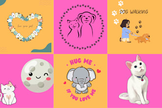 create custom cartoon animal characters and adorable illustrations