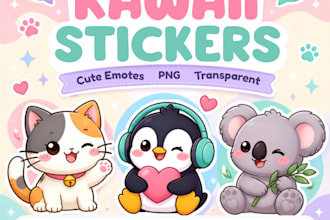 draw a cute kawaii chibi character or mascot for you