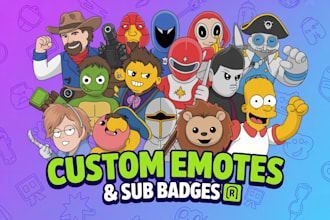 draw custom twitch emotes and sub badges in high quality designs