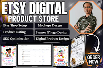 setup etsy digital products store, stan store digital products, etsy shop setup