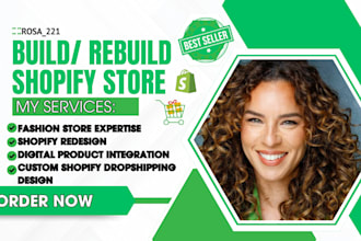 design shopify dropshipping, clothing store, digital product, shopify redesign