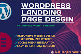 build wordpress landing page  in 12 hours