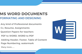 create, format, design, edit, ms word document, ms word expert