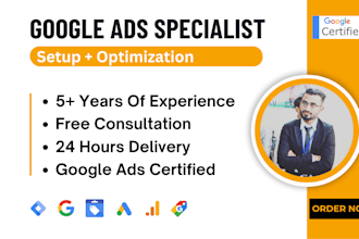 be your google ads specialist, adwords PPC campaign advertising marketing expert
