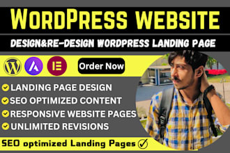 design, redesign wordpress, custome, elementor website