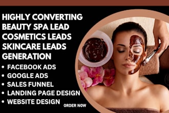 generate cosmetic leads beauty spa leads cosmetics landing page skincare leads