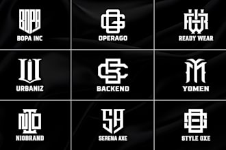 design fashion clothing brand urban streetwear initial letters monogram y2k logo
