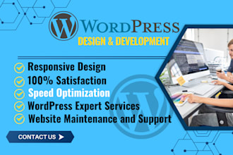 do wordpress website development, redesign and install security plugins