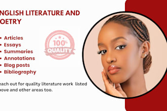 critically analyse and write english literature articles or blogs professionally