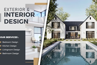 do 3d model house, 3d exterior home, interior design,3d architectural rendering