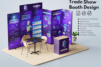 design fantastic exhibition stand trade show booth backdrop