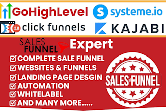 be your gohighlevel sales funnel clickfunnels 2 0 systeme io kajabi ghl expert