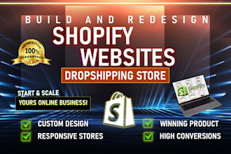 build automated shopify store , dropshipping store or shopify website