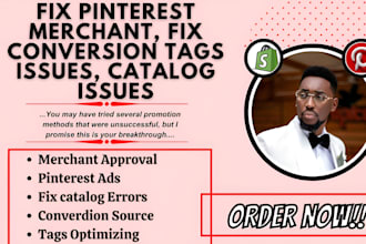 fix pinterest merchant, fix conversion tags issues, catalog issues for ecommerce