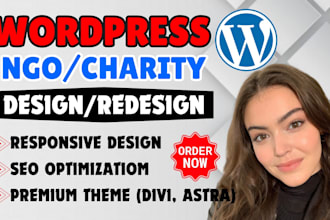 design redesign wordpress ngo website charity website SEO bug fix