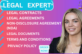 write legal contracts, agreements, ndas, privacy policy, terms and conditions