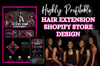 design hair extension shopify store hair extension store beauty salon website