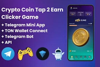 create crypto tap to earn, play to earn or solana mini game