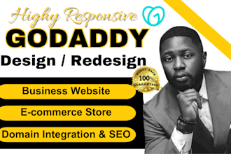 design godaddy business website, redesign godaddy landing page website godad SEO