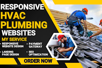design hvac, air duct, roofing, construction, pressure washing, plumbing website