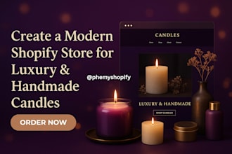 design custom candle shopify store lightening spiritual website scented candle