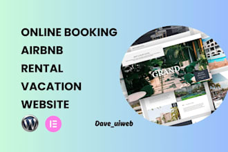 build online booking website tour airbnb online rental website vacation website