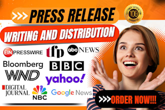 write and distribute press release to UK, USA, germany, french, spanish